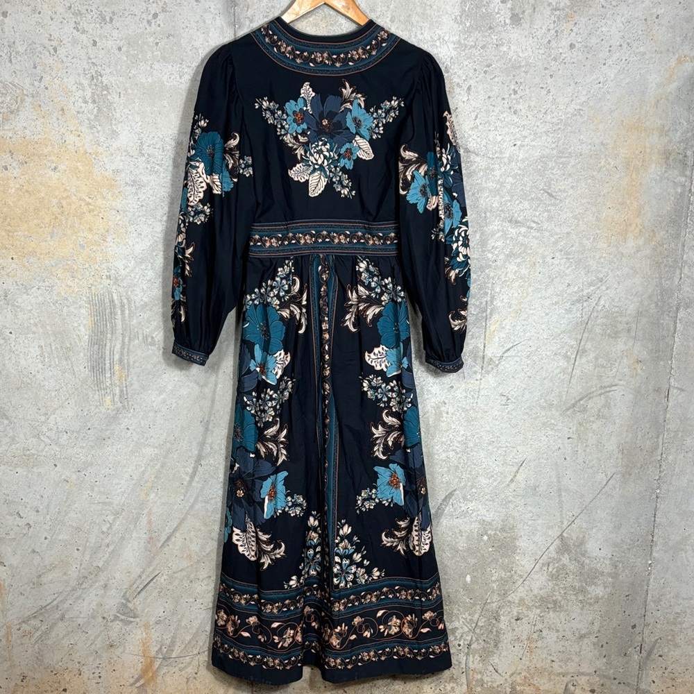 FARM Rio Black Maxi Dress with Teal and Pink Floral Print - Picture 6 of 9